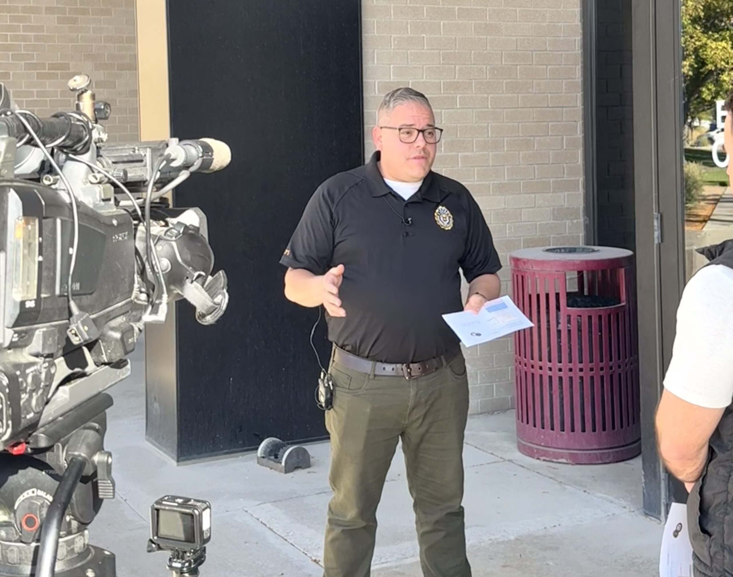 Jason Mettman speaking to the media