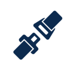 Icon shows two ends of a seat belt